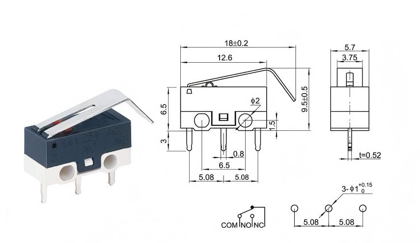 Hõbedane DOT kumera käepidemega hiirelüliti